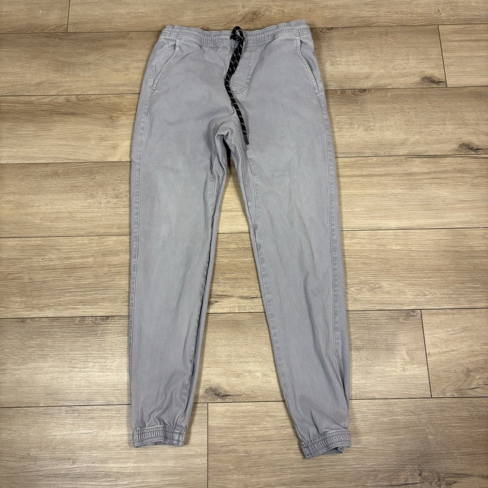 Charles And A Half Pants Mens Medium Gray Jogger Cotton Tapered Leg Drawstring‎